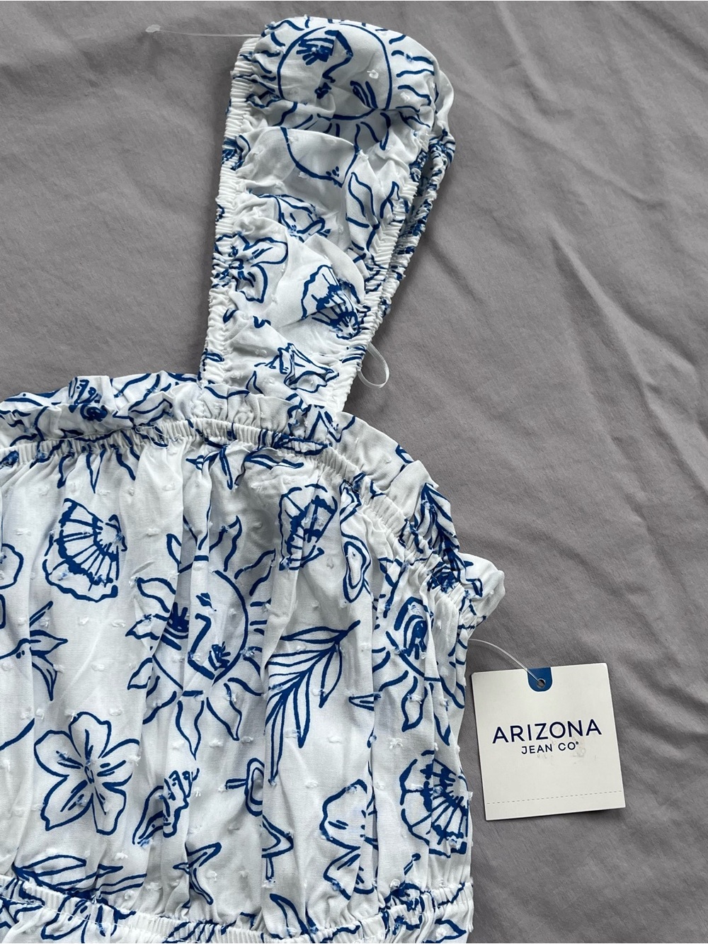Arizona Jean Company White Tank Top with Blue Floral Printy - Picture 11 of 11